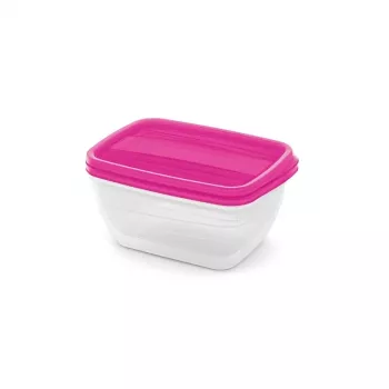 CURVER rechthoekige bewaardoos-set 2x1,3L Vedo transparant roze