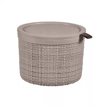 CURVER mand met deksel Jute rond 2L Ø17x13cm beige
