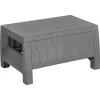 KETER Corfu tuintafel, rattanlook hars, beige, rechthoekig, weerbestendig, UV-beschermd, eenvoudige montage