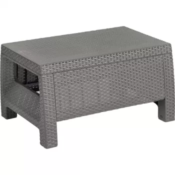 KETER Corfu tuintafel, rattanlook hars, beige, rechthoekig, weerbestendig, UV-beschermd, eenvoudige montage