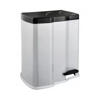 KEEEPER pedaalemmer voor afvalscheiding 7+15L Gunnar 39,5x29x43,5cm licht zilver