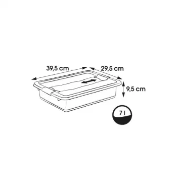 keeeper Crystalbox Cornelia box met deksel 7L, 39,5 x 29,5 x 9,5 cm, transparant