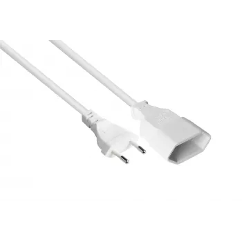 KABELMEISTER Euro-verlengkabel Eurostekker type C naar Euro-stopcontact, Wit, 0,75mm², 2m
