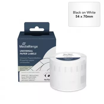 MediaRange papieretiketten voor Dymo 99015/S0722440, 54x70mm, 320 etiketten, wit, thermisch direct, permanente lijm