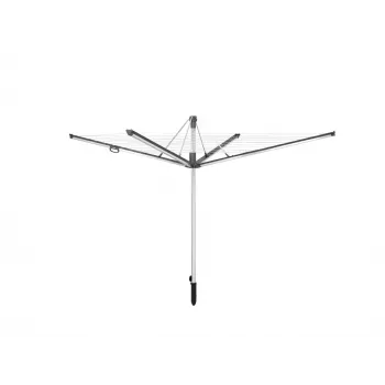 LEIFHEIT Linomatic 600 Plus waslijn, 60 m waslijn, aluminium frame, automatische lijninvoer, zilver/grijs