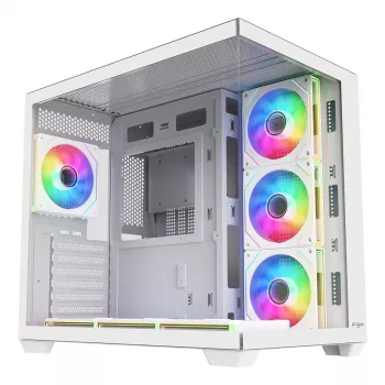 FSP Fortron M341-WA mid-tower pc-behuizing met gehard glas en 4 ARGB-ventilatoren