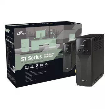 FSP ST 850 Tower 850VA 510W line-interactive UPS met RJ45-beveiliging en 4 Schuko-stopcontacten