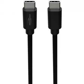 ANSMANN USB-C naar USB-C data- en oplaadkabel, 1,2 m, 60W Power Delivery, zwart