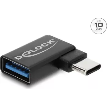 Delock USB 10 Gbps USB Type-C™ stekker naar USB Type-A bus adapter, links haaks