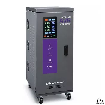 Qoltec driefasige AVR-spanningsstabilisator 30kVA servomotor LCD Expert Line