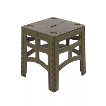 KEEEPER Timo opvouwbare campingtafel M, olijf, aluminium, 80 kg belasting, 46,5x44,5x55 cm