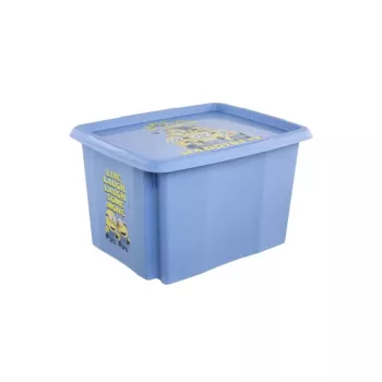 KEEEPER box met deksel 30L Karolina 'Minions Happiness' 45x35x27cm lichtblauw
