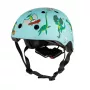 Hornit Jurassic S kinderfietshelm 48-53cm, dinosaurusdesign, groen/blauw/oranje, LED-achterlicht, CE EN 1078 DIS826