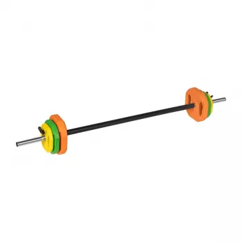 REBEL ACTIVE 20 kg gietijzeren halterset met 140 cm stang
