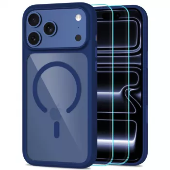 TECH-PROTECT MagOne MagSafe hoes + glas 2-pack voor iPhone 17 Pro / 18 Pro diepblauw/helder