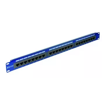 EMITERNET 19 inch 24-poorts Cat.6 UTP patchpaneel met geïntegreerde opbergruimte, 1U, blauw DCN/PPFA-951K-248-C6
