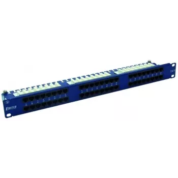 EMITERNET 48-poorts RJ45 UTP Cat.6-patchpaneel 1U met kabelmanagementschijf, blauw