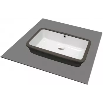 DEANTE Como keramische onderbouw-wasbak 125 mm bakdiepte wit glanzend