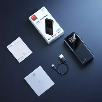 JOYROOM JR-QP193 30000 mAh 22,5W powerbank met digitaal display, PD3.0/QC3.0, 3 uitgangen (2 USB-A + 1 USB-C), 2 ingangen (USB-C + micro USB), zwart
