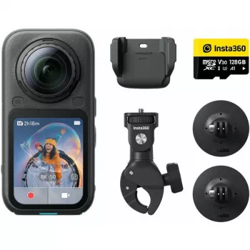 Insta360 X6 360-graden actiecamera motorbundel, 8K, zwart