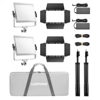 Godox Litemons LP600R 2x kit RGB LED-paneellamp, 60W, 2500K-8500K, CRI 96, Bluetooth, dual light kit