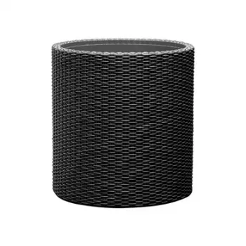KETER 29197833939 cilinder plantenbak grijs 12L duurzame bloempot van hars met drainage