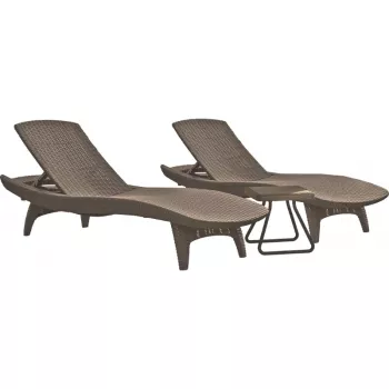 KETER ligstoelset 2 stuks + tafel Pacific beige