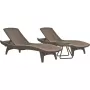 KETER ligstoelset 2 stuks + tafel Pacific beige