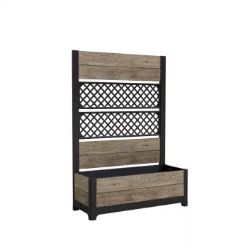 KETER Deco Tulip 110L 2-Rhombus mesh bloempot essenhouttint