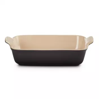 Le Creuset rechthoekige Heritage steengoed 26x19cm / 2,4L zwart