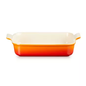 LE CREUSET rechthoekige ovenschaal Heritage steengoed 32x24cm / 4L oranje