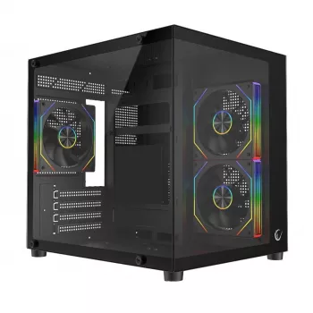 Rampage LUMID pc-behuizing M-ATX 3x ventilator ARGB zwart