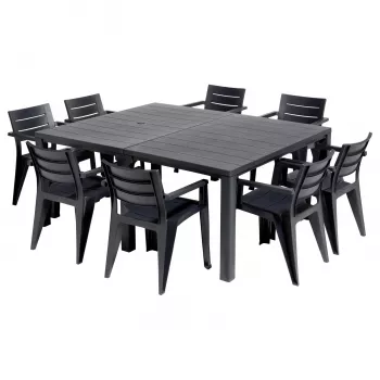 KETER tuintafel Julie Double Table (2 configuraties) grijs
