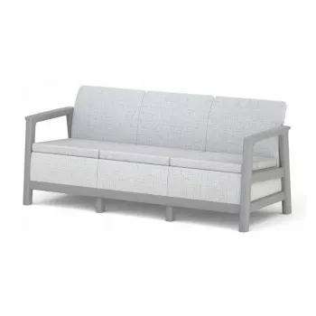 KETER tuinbank driezitter Scandi Linea 3-zits bank lichtgrijs/donkerstaalgrijs