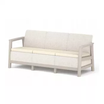 KETER tuinbank driezitter Scandi Linea 3-zits bank kiezelgrijs/lichtbeige