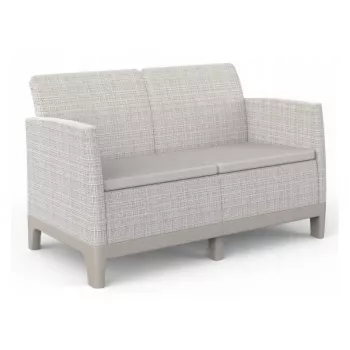 KETER tuinbank tweezits Scandi Form 2-zits bank kiezelgrijs/lichtbeige