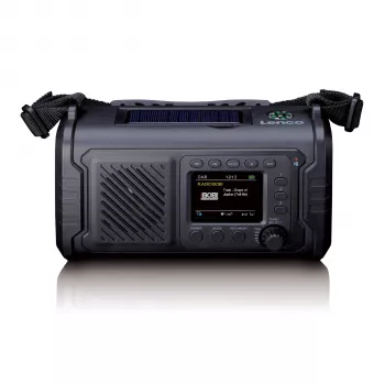 Lenco PDR-055 noodradio DAB+ FM solar handzwengel USB-C powerbank zaklamp SOS IPX4