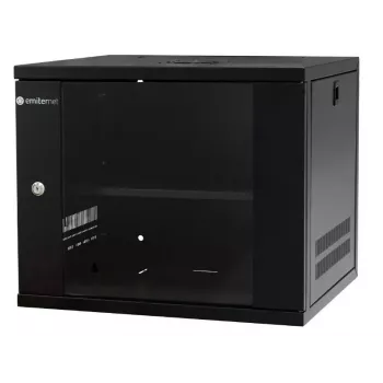 EMITER EM/SH02B5409-08 19 inch 9U wandmontage-netwerkkast, glazen deur, 550x450x455 mm, zwart