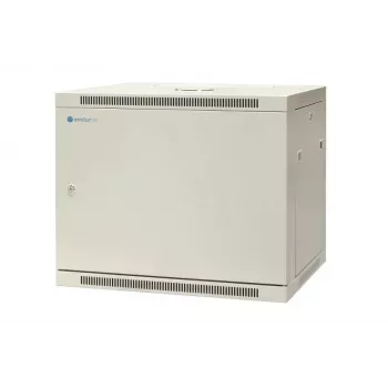 EMITER EM/AP6409-B 19 inch 9U wandmontage-netwerkkast, 600x450x500 mm, afsluitbare stalen deur, zwart