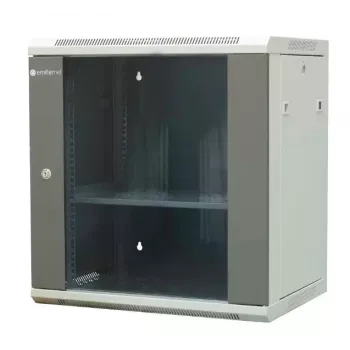 EMITER EM/AP6412 12U wandmontage-netwerkkast 600x450x635mm glasfront zwart