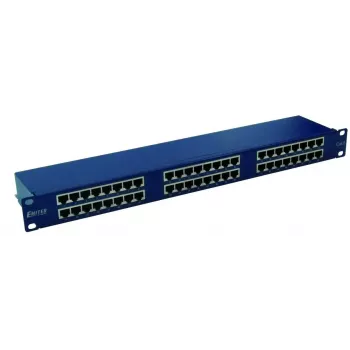 EMITERNET PATCHPANEEL 19, 48XRJ45 STP CAT.6 (1U) MET LADE, BLAUW
