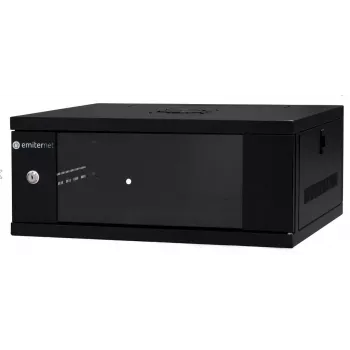 EMITER EM/SH02B5404-08 wandmontage netwerkkast 19 inch 4U 550x450x230 mm glazen deur