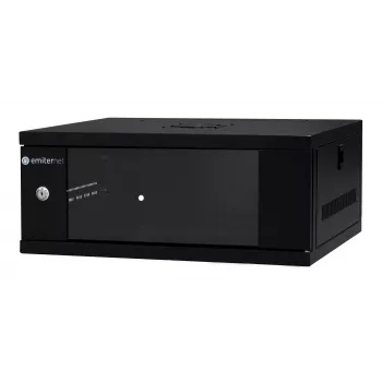 EMITER EM/SH02B5404-08 wandmontage netwerkkast 19 inch 4U 550x450x230 mm glazen deur