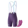 Rockbros YDDK017-1 TVI damesfietsbroek met bretels en zeem M - paars