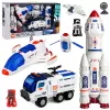 LEAN TOYS grote ruimteset station raket shuttle verkenningsvoertuig astronauten