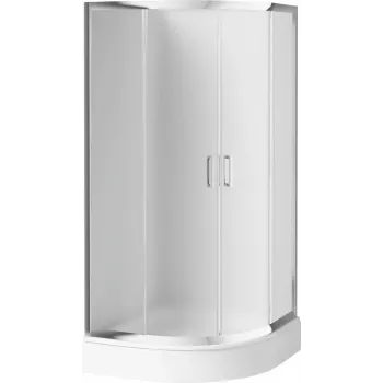 DEANTE KYP 652K halfronde douchecabine 80x80 cm met veiligheidsglas en chroomframe