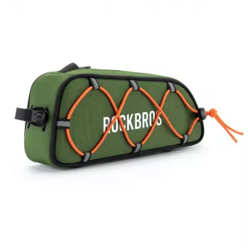 Rockbros 30120045001 ROAD TO SKY fietstas voor de bovenbuis van het frame, waterdicht, 0,7L – groen