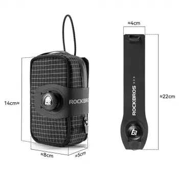 Rockbros P010 zadeltas multifunctioneel met flessenhouder - zwart