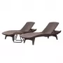 KETER Pacific ligstoelset 2 stuks + tafel bruin