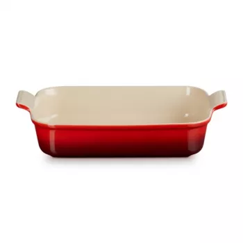 LE CREUSET Rechthoekige ovenschaal Heritage aardewerk 32x24cm / 4L rood